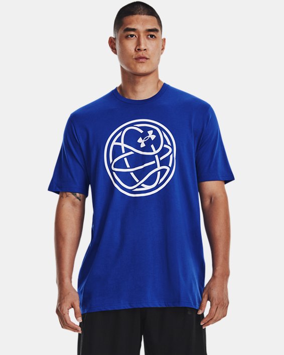 Men's UA Hoops Logo T-Shirt, Blue, pdpMainDesktop image number 0